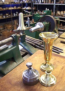 A metal spun brass vase Metal spinning brass vase.jpg
