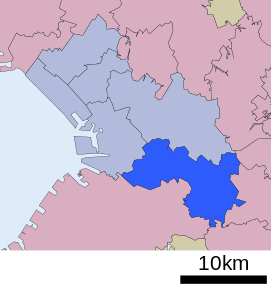 Lokasi Midori di kota Chiba