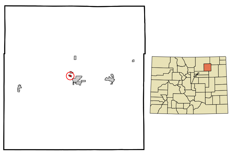 File:Morgan County Colorado Incorporated and Unincorporated areas Log Lane Village Highlighted.svg