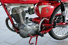 Engine of Moto Morini Corsaro, 125 cc, from 1961, left side