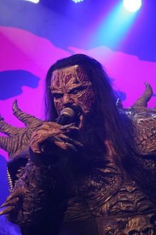 Mr. Lordi on stage during Lordi's concert in 2013.