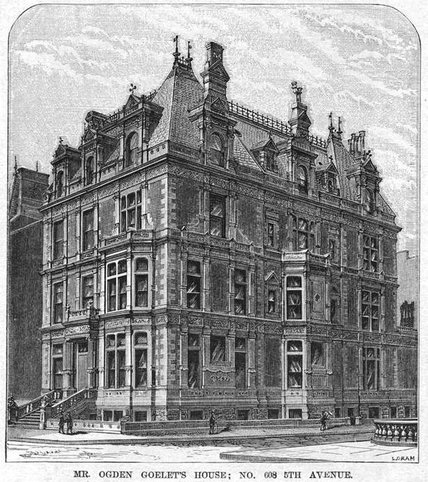 Ogden Goelet's mansion at 608 Fifth Avenue, designed by E.H. Kendall