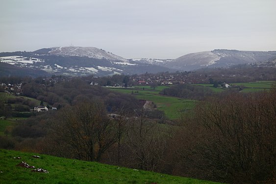 Snow on Mynydd Machen and the Nearby Hills