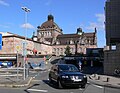 Nürnberg, Staatstheater, Rückansicht mit Tiegfgarageneinfahrt