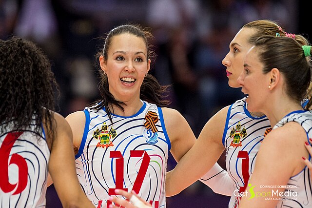 Dinamo Krasnodars Natalia Dianskaya in semifinale match vs Rexona Ades Rio