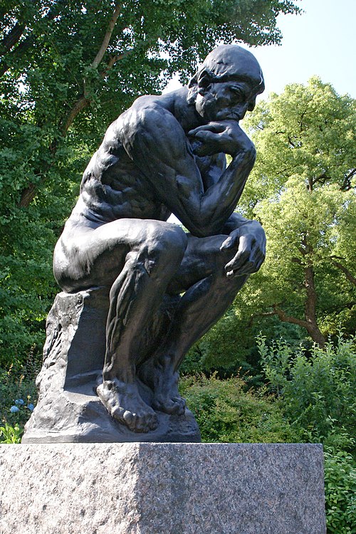 Auguste Rodin's The Thinker near the entrance of the National Museum of Western Art.