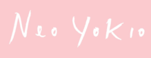 White text spelling "Neo Yokio" on a pink background