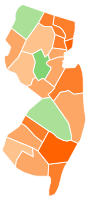 Results by county
Adams:
50-60%
60-70%
Driscoll:
50-60%
60-70%      70-80%      80-90% New Jersey Republican gubernatorial primary results by county, 1949.svg