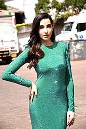 Fatehi in 2022, on the sets of Dance Deewane Nora Fatehi snapped on sets of Dance Deewane Junior, 2022.jpg