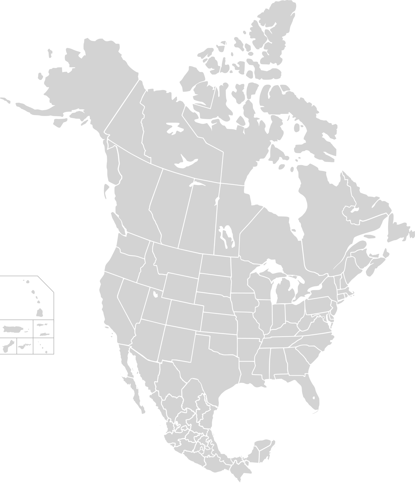 canada political map black and white