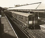 Electric train at Manors North in June 1967 North Tyneside electric train at Manors North - geograph.org.uk - 295329.jpg