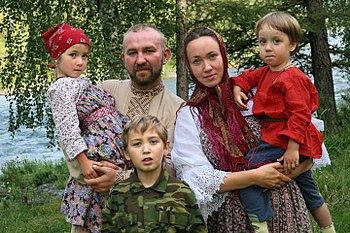 Cossack family in Novosibirsk, Siberia