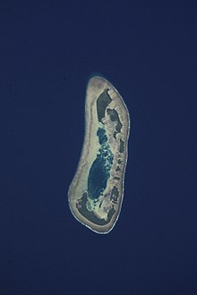 vue depuis l'espace de l'île de Tuvalu