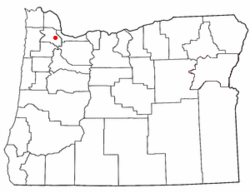 Vị trí của Hillsboro trong Oregon