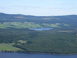 Utsikt från Hällberget mot Mussjön i Offerdal