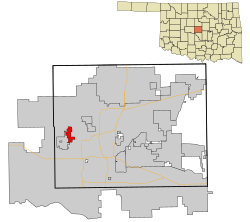 Oklahoma County Oklahoma Incorporated and Unincorporated areas Warr Acres highlighted.svg