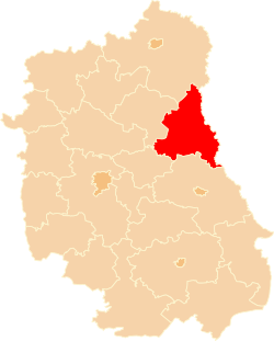 Piirikunnan sijainti Lublinin voivodikunnan kartalla