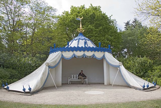 Modern reconstruction of the Turkish Tent, a permanent structure at Painshill, Surrey