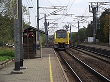 Raylar, platformlar ve tren.