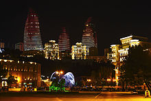 Panorama of night Baku, Azerbaijan IMG 9682.jpg