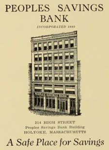 Early 20th century ad for Peoples Savings Bank PeoplesBank 1923.png