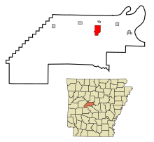 Perry County Arkansas Incorporated a Unincorporated oblasti Perryville Highlighted.svg