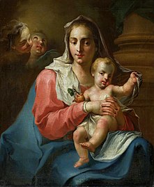 Madonna et l'enfant avec deux anges Musée national de Varsovie de Giambattista Pittoni
