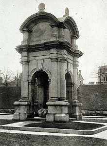 The 1867 monumental canopy that housed Plymouth Rock until 1920 Plymouth Rock 1867.jpg