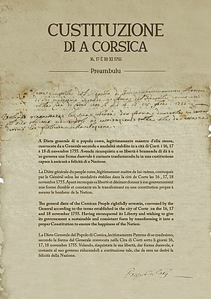 Costituzione Corsa 1755