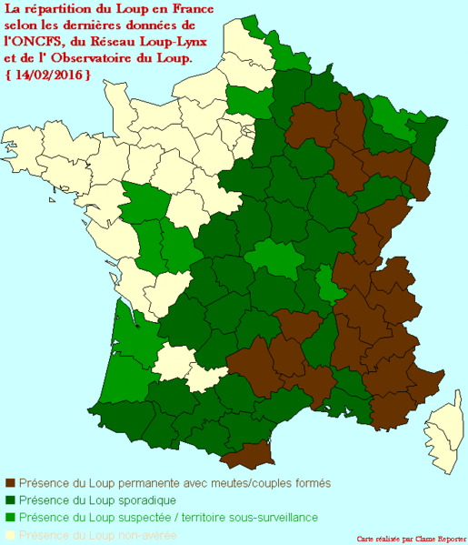 File:Répartition du Loup en France selon les dernières estimations de février 2016*.GIF