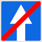 Sign used in Russia to indicate end of one-way traffic