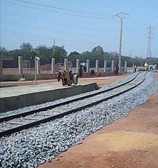 Railway track in Niamey station Railway track Niamey Niger.jpg