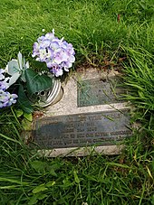 Awdry's memorial plaque, shared with his wife Margaret, at Church Place, Gloucester