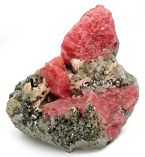 Rhodochrosite manganese carbonate mineral