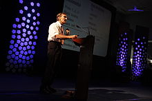 Nobel laureate Rolf M. Zinkernagel speaking at the 2011 Erudite Conclave Rolf Zinkernagel erudite conclave trivandrum medical college.JPG