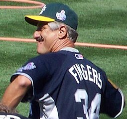 Hall of Famer Rollie Fingers won the 1974 World Series MVP with the Oakland Athletics. Rollie Fingers.jpg