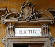 Biblioteca Lancisiana, entrance Roma S spirito in S bibl.JPG