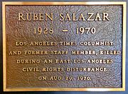 Ruben Salazar Globe Lobby Plaque