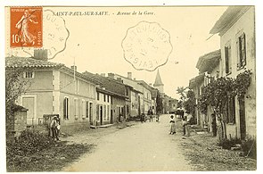 Saint-Paul-sur-Save - Avenue de la Gare - carte postale (1).jpg