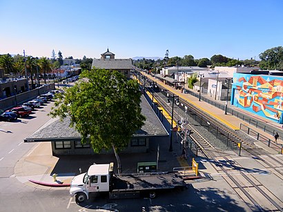 San Mateo station from garage (2), August 2018.JPG