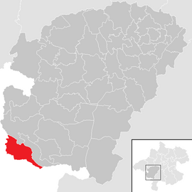Poloha obce Sankt Lorenz v okrese Vöcklabruck (klikacia mapa)