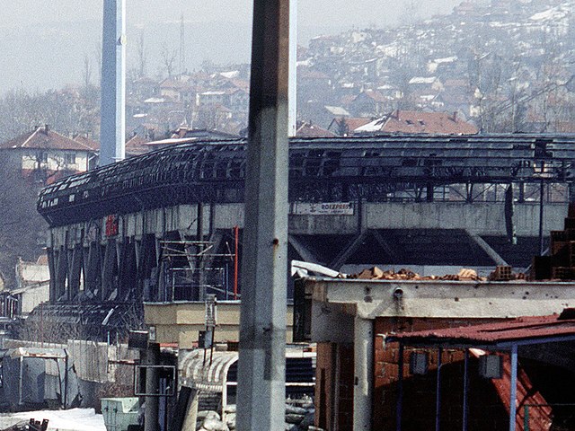 Grbavica Stadium during the Siege of Sarajevo