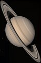True-color picture of Saturn assembled from Voyager 2 bildes