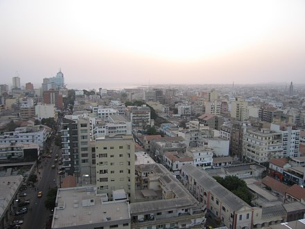 Sunset over Dakar from Hotel de l'Indépendance