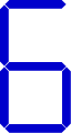 Seven segment display 6 digit (blue).svg