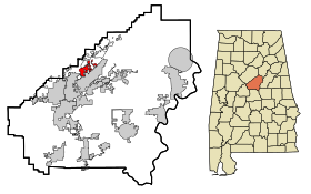 Shelby County Alabama Incorporated and Unincorporated areas Indian Springs Village Highlighted.svg