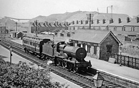 Train d'inspection en gare de Shirebrook West (1957).