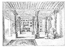 Austen Henry Layard: Skizze aus dem Inneren eines jesidischen Hauses im Sindschar (1847)