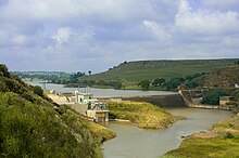 Sol Plaatje Power Station is located next to an older dam wall Sol Plaatje Power Station.jpg