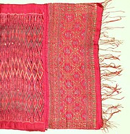 Detail of a songket sarong from Singaraja, the collection of Balique Arts of Indonesia. 1920's.